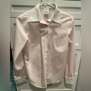 Brooks Brothers Pink and White Striped Shirt